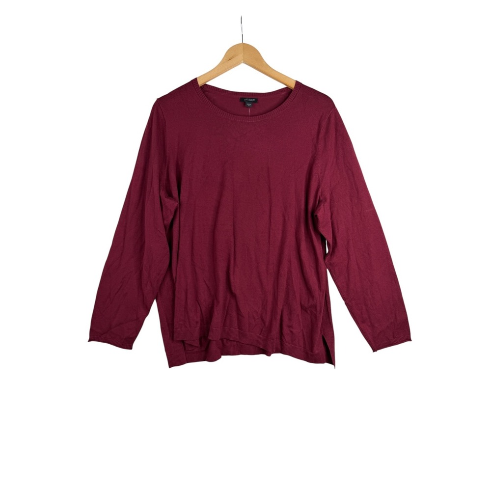 New J. Jill Long Sleeve Crewneck size 2X Dark Crimson Red
